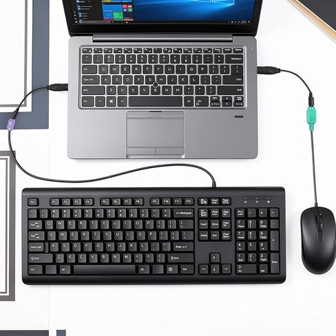 2 Pcs PS2 to USB Adapter Converter PS/2 Converter Adapter Cable Keyboard Mouse Converters Adapters PS2 Female to USB 2.0 Male Adapters Connector Cord for Laptop Desktop in Saudi Arabia
