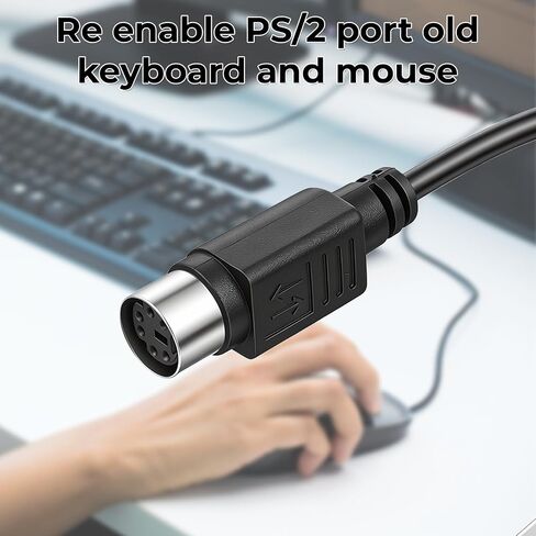 2 Pcs PS2 to USB Adapter Converter PS/2 Converter Adapter Cable Keyboard Mouse Converters Adapters PS2 Female to USB 2.0 Male Adapters Connector Cord for Laptop Desktop in Saudi Arabia