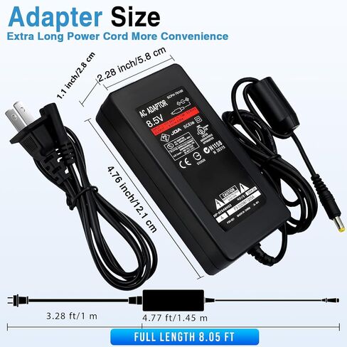 Power Cord and AV Cable for PS2, AC Power Adapter Charger Compatible with PlayStation 2 PS2 Slim A/C 70000 Gaming Console, Portable Safe Charging Replacement Set in Saudi Arabia