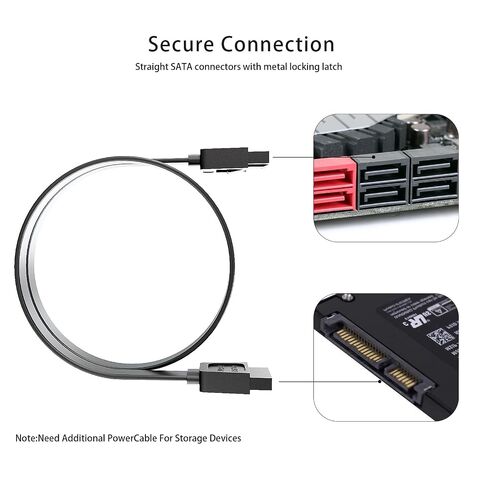 SATA Cable III for SSD HDD Data, Black Red Blue 3 PCS 6Gbps Straight Angle 15 Inch Sata Data Cable Compatible for SATA Hard Drive CD Driver, CD Writer in Kuwait