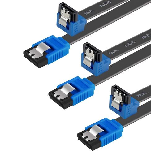 كابل BENFEI SATA III، 3 حزم كابل SATA III 6 جيجابت في الثانية كابل بيانات HDD SDD مستقيم مع مزلاج قفل 18 بوصة متوافق مع SATA HDD وSSD ومحرك الأقراص المضغوطة وكاتب الأقراص المضغوطة - أسود in Kuwait