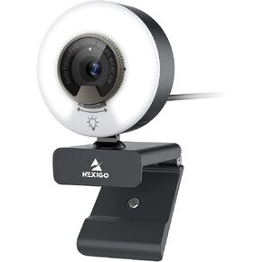 NexiGo N960E 1080P 60FPS Webcam with Light, Software Included, Fast AutoFocus, Built-in Privacy Cover, USB Web Camera, Dual Stereo Microphone, for Zoom Meeting Skype Teams Twitch in Saudi Arabia