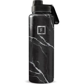 IRON °FLASK 40 oz Wide Mouth Water Bottle with Straw | Insulated Stainless Steel Sports Water Bottle with Leakproof Straw Lid - BPA Free, Cold 24 Hrs, Sweat Free (Midnight Black) in Saudi Arabia