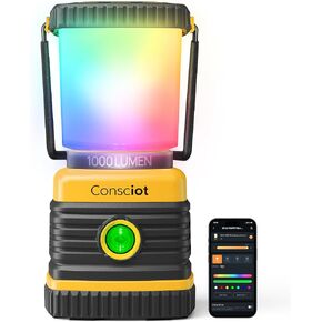 Consciot 1000LM Battery Powered LED Camping Lantern, 4 Light Mode, Dimmable | IPX4 Waterproof Camping Lights; Portable Flashlight for Power Outages, Emergency Kit, Hurricane Preparedness, Indoor Outdoor in Saudi Arabia