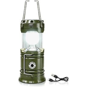 DIBMS 4-Pack Solar Camping Lantern, Collapsible Flashlight Emergency Lights | LED Solar USB Rechargeable Lamp Folding Tent Hanging Lights Survival Kits for Hurricanes Power Outages Indoor Outdoor (Black) in Kuwait