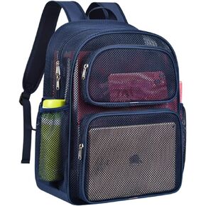 MAY TREE Mesh Backpack, Heavy Duty Large Capacity Mesh Beach Bag | Padded Strap Breathable Backpack, Dual Front Pockets for Travel, Beach, Hiking, Swimming, Sports, College Rucksack Men Women in Saudi Arabia