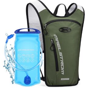 Maelstrom Hydration Backpack with 2L Water Bladder,Lightweight Running Vest | BPA-free,Breathable Shoulder and Back panel,Adjustable Chest Straps,Helmet Storage,Reflective Strip,for Cycling,Marathon in Kuwait