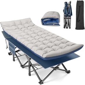 Suteck 32" XXL Folding Camping Cot, 900LBS Heavy Duty Sleeping Cots | With Pillow Mattress & Carry Bag, 1200D Double-Layer Oxford Fabric Portable Cot Bed for Adults, Home, Office, Beach & Travel in Saudi Arabia