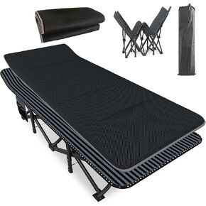 ATORPOK Camping Cot for Adults with Cushion, Tent Folding Cot for Sleeping | 450LBS Heavy Duty Support; Portable Folding Design with Carry Bag; Camping Tent Bed; Patio, Poolside & Home Guest Use in Saudi Arabia