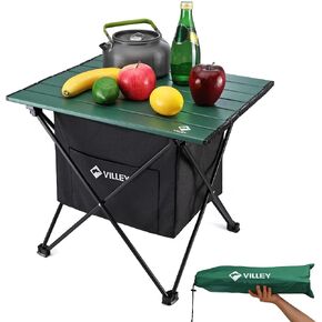 VILLEY Portable Camping Side Table, Ultralight Aluminum Folding Beach Table | Lightweight & Portable, Aluminum Folding Table with Carry Bag for Camping, Outdoor Cooking, Beach, Picnic, Boat & Travel in Saudi Arabia
