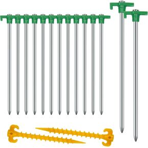 12 Pack Tent Stakes Heavy Duty Camping Stakes,AVOFOREST 7.1inch Non-Rust Metal Tent Pegs with Storage Bag Ground Stakes Tent Spikes Camping,Garden,Hiking Orange (Orange 12pcs, 7.1IN) in Saudi Arabia