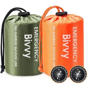 Esky Emergency Sleeping Bag, Survival Bag Portable Thermal Bivy Sack, Waterproof Lightweight Emergency Blanket Survival Gear with Compass for Camping Hiking Outdoor Adventure in Saudi Arabia