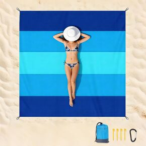 Beach Blanket Sandproof - Extra Large Beach Mat Waterproof Sand Free Mat, Quick Drying Durable Camping Blanket for Outdoor Picnic, Travel, Camping, Hiking - 79''x83'' with Stakes & Hook in Saudi Arabia