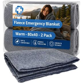 Vakly Emergency Throw Blanket [80’’x40’’] Disposable Fleece Military Cover – for Traveling, Camping, Car, Outdoor Survival, Homeless Shelters & Everyday Use (5, Gray, 40" x 80") in Kuwait