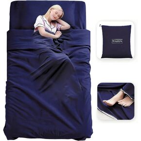 Sleeping Bag Liner, Compact Travel Sheets for Hotel Hostel | Ultralight 4 Seasons Adult Sleep Sack for Camping Backpacking, Comfy Breathable & Easy Care, 3 Sizes in Saudi Arabia