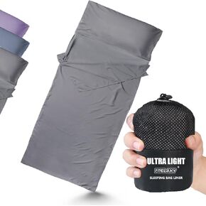 Frelaxy Ultralight Sleeping Bag Liner, Compact Travel Sheet, 3 Sizes | Lighter & Compact, Comfy Breathable & Cooling for Backpacking, Hotel, Camping, Hostels in Saudi Arabia