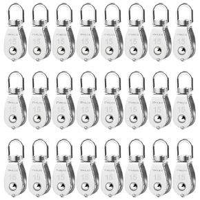 12 Pack M15 Pulleys for Rope, 304 Stainless Steel Wire Rope Cable Pulley | Heavy Duty Swivel Pulley Wheel Hanging Wire Towing Wheel for Lifting in Kuwait