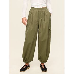 بنطال Old Navy منسوج متوسط ​​الارتفاع وقابل للتعديل - هيرثوود in Kuwait