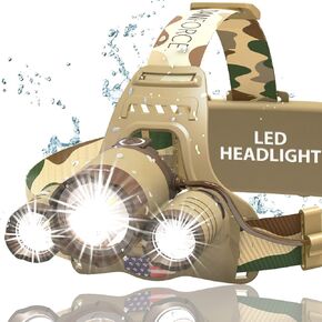 Headlamp. USB Rechargeable LED Head Lamp. Ultra Bright LUMINUS 1080 Lumen Headlamp Flashlight + Red Light. HeadLamps for Adults, Camping, Outdoors & Hard Hat Light. Zoomable IPX54 Headlight in Saudi Arabia