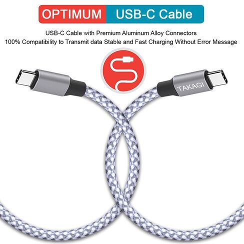 USB C to USB C Cable, Type C Charger Fast Charging Cord 60W 3 ft 3Pack | Nylon Braided Data Sync SCSI Cable for iPhone 17 Pro Max/16 Pro Max/15 Pro Max/Plus/iPad Mini/iPad Pro/Air/Galaxy S25/S24 in Kuwait