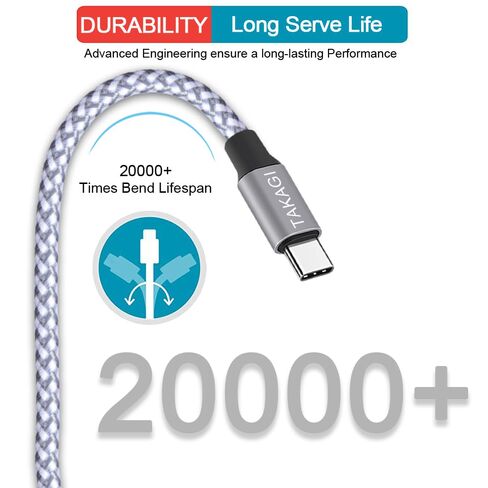 USB C to USB C Cable, Type C Charger Fast Charging Cord 60W 3 ft 3Pack | Nylon Braided Data Sync SCSI Cable for iPhone 17 Pro Max/16 Pro Max/15 Pro Max/Plus/iPad Mini/iPad Pro/Air/Galaxy S25/S24 in Kuwait