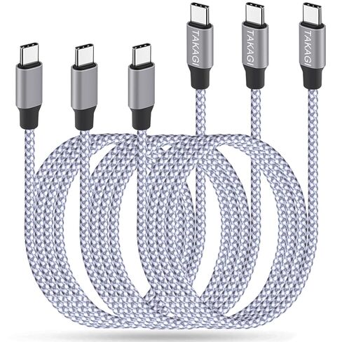 USB C to USB C Cable, Type C Charger Fast Charging Cord 60W 3 ft 3Pack | Nylon Braided Data Sync SCSI Cable for iPhone 17 Pro Max/16 Pro Max/15 Pro Max/Plus/iPad Mini/iPad Pro/Air/Galaxy S25/S24 in Saudi Arabia