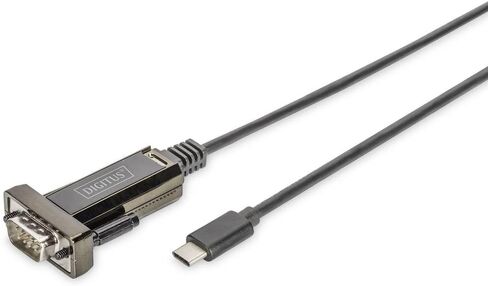 Digitus USB to Serial Adapter - RS232 Converter - USB 2.0 Type-C to DSUB 9M - FTDI FT232RL Chipset - 1 m Connection Cable in Kuwait