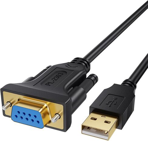 CableCreation USB to RS232 DB9 Serial Adapter Cable, PL2303 Chipset, 6.6 FT | USB 2.0 to DB9 Female Serial Converter Cable, 9-pin, for Win 11/10/8/7, MacOS, Linux, for Cashier Register, Modem, Scanner in Kuwait