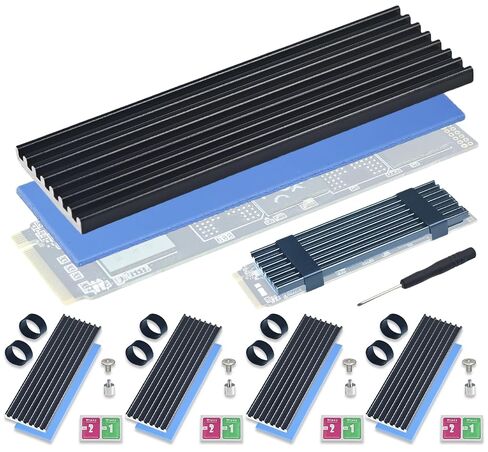 5 Pack SSD Heat Sink Cooler for 2280 SSD, nvme Heatsink with Thermal Silicone Pad for for Desktop PC/Workstation (5 Pack Black) in Saudi Arabia