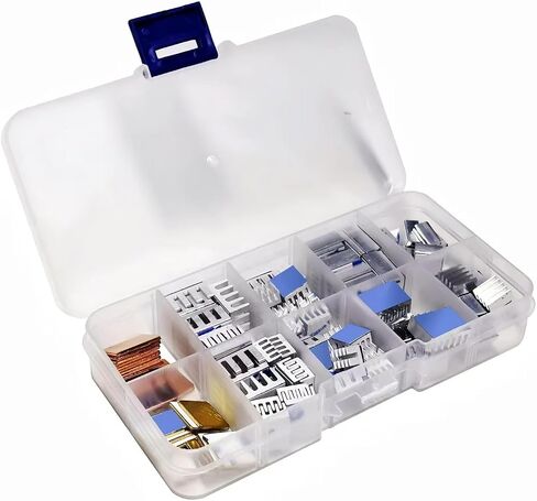 100 PCS (8 Different Sizes) Heatsink Kit for Raspberry Pi A B+ 4/5 | With Conductive Adhesive Tape,Aluminum Heat Sinks Cooler and Copper Heat Sink for Raspberry Pi A B B+ 2/3/4/5 in Saudi Arabia
