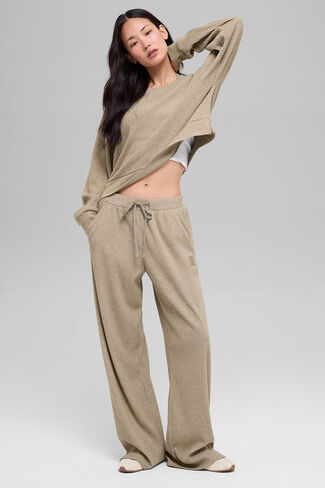 Alo Yoga Muse Wide Leg Pant - Gravel Heather in Saudi Arabia
