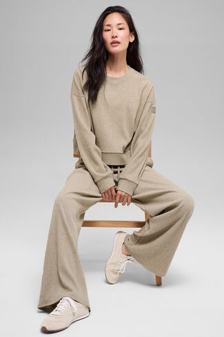Alo Yoga Muse Wide Leg Pant - Gravel Heather in Saudi Arabia