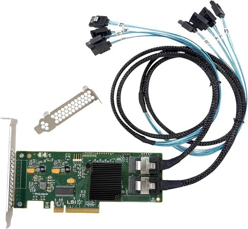 LSI 9211-8I SAS2008 6Gbps SAS HBA FW:P20 LSI 9211-8i IT Mode ZFS FreeNAS unRAID Controller Card 2* SFF-8087 SATA in Kuwait
