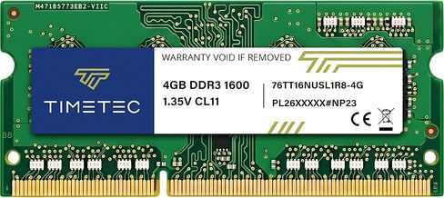 Timetec 8GB KIT(2x4GB) DDR3L / DDR3 1600MHz PC3L-12800 / PC3-12800 Non-ECC غير مخزنة 1.35V / 1.5V CL11 1Rx8 رتبة واحدة 204 Pin SODIMM كمبيوتر محمول كمبيوتر محمول PC ذاكرة الوصول العشوائي وحدة ترقية in Kuwait