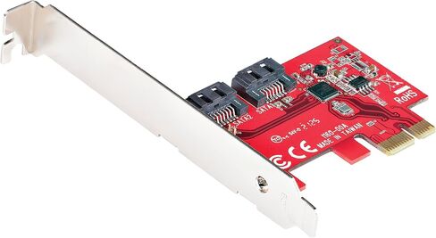 بطاقة StarTech ذات منفذين SATA III PCIe، بسرعة 6 جيجابت في الثانية، TAA، NCQ (2P6G-PCIE-SATA-CARD) | محول/وحدة تحكم/محول PCI Express إلى SATA، فتحة X1، أقواس كاملة/منخفضة المستوى، مضاعف المنافذ، محرك الأقراص الصلبة/SSD in Kuwait