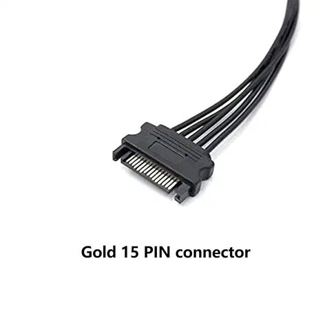 SATA Power Splitter Cable, 15 Pin to 4 SATA Power Splitter - 45cm/18in for HDD/SSD/Optical Drives in Saudi Arabia