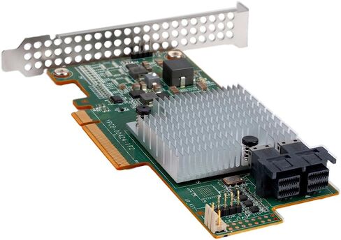 SAS HBA Card Compatible with LSI 9300-8i IT Mode 9207-8i with SATA Cables | SAS3008, PCIe 3.0 x8, 2x 8643 to SATA Cables, 8-Port, PCIe SATA Expansion Card, HBA Controller for ZFS TrueNAS unRAID NAS in Kuwait