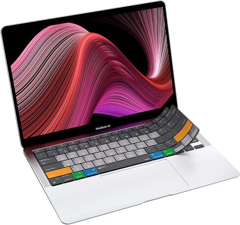 JCPal MacOS Shortcut Guide Keyboard Cover for MacBook Pro/Air/Neo | Ultra-thin, Color-Coded Hotkeys, Washable, US Layout; Fits MacBook Pro 14 & 16 inch M1-M5, Air 13 & 15 inch M2-M5 & Neo in Saudi Arabia