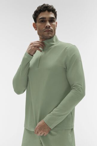 Alo Yoga Conquer 1/4 Zip Reform Long Sleeve - Dune Grass in Saudi Arabia