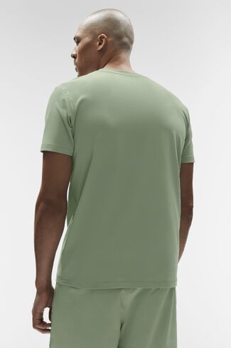 Alo Yoga Conquer Reform Crewneck Short Sleeve - Dune Grass in Saudi Arabia