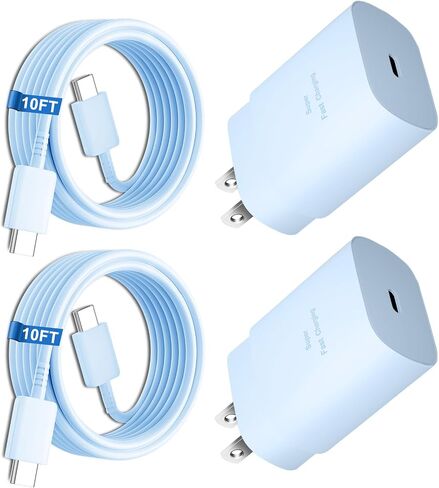 USB C Charger Type C Charger Fast Charging,25W Android Charger for Samsung Super Fast Charger with 10Ft Long USBC Charger Cable Cord for Samsung Galaxy S26 S25 S24 S23 S22 S21/iPhone 17/16/16 Pro Max in Saudi Arabia