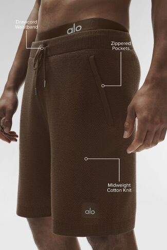Alo Yoga 7" Sports Club Sweater Knit Short - Espresso in Saudi Arabia