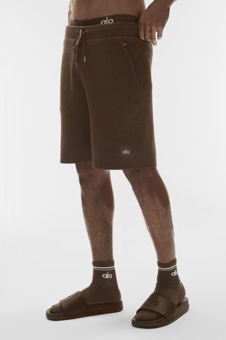 Alo Yoga 7" Sports Club Sweater Knit Short - Espresso in Saudi Arabia