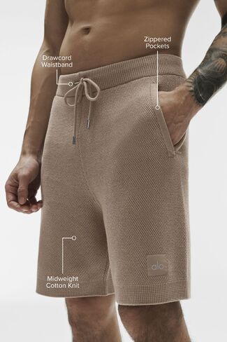 Alo Yoga 7" Sports Club Sweater Knit Short - Gravel in Saudi Arabia