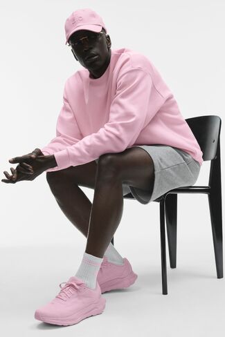 Alo Yoga Unisex Half-Crew Throwback Sock - White/Pink Marshmallow in Saudi Arabia