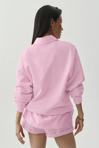 Alo Yoga Accolade Crew Neck Pullover - Pink Marshmallow in Kuwait