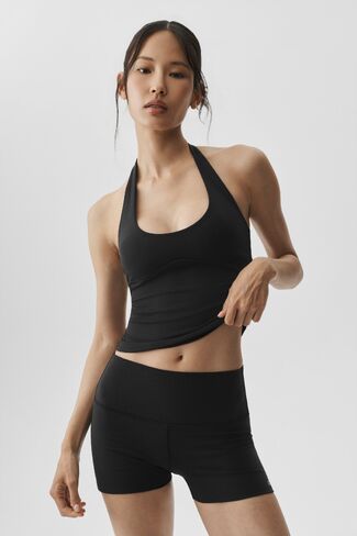 Alo Yoga ALO Softsculpt Precision Halter Tank - Black in Saudi Arabia
