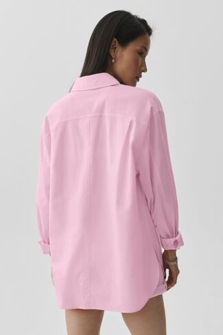 Alo Yoga Cotton Real Deal Button Up Long Sleeve - Pink Marshmallow in Saudi Arabia