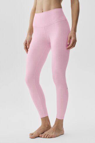 Alo Yoga Alosoft High-Waist 7/8 Highlight Legging - Pink Marshmallow Heather in Saudi Arabia