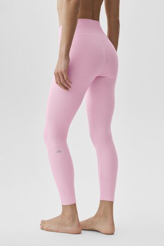 Alo Yoga Alosoft High-Waist 7/8 Highlight Legging - Pink Marshmallow Heather in Saudi Arabia